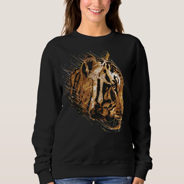 Tiger Tiger Ansikte Djurtryckning T Shirt (Framsida)