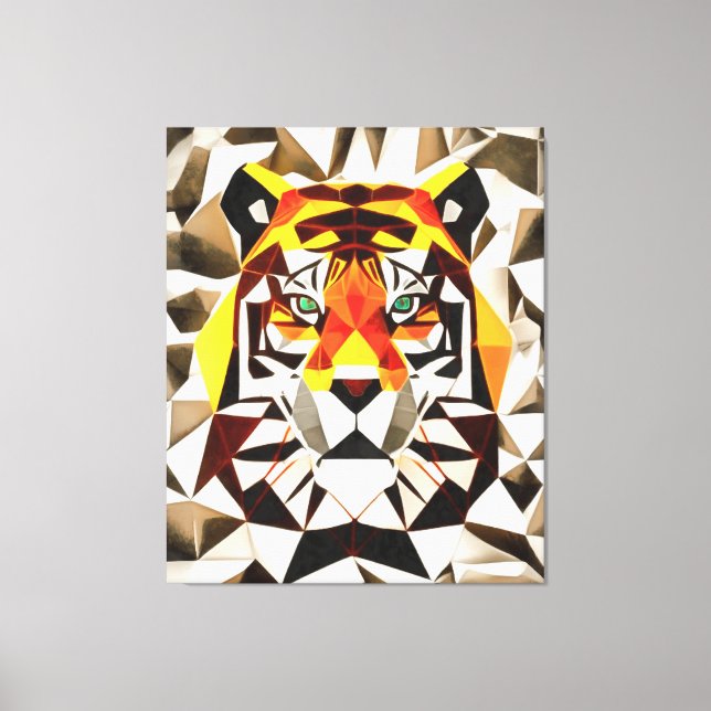Tiger Tiger Fearful symmetry Geometric Art Canvastryck (Framsida)