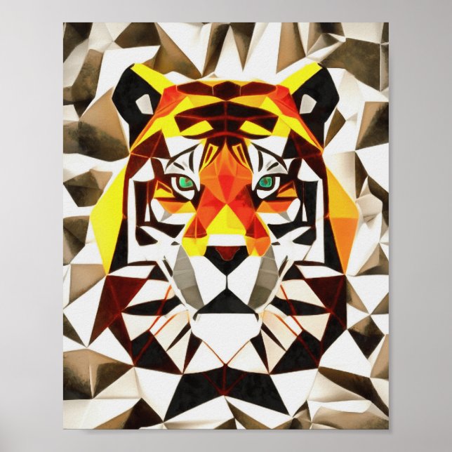 Tiger Tiger Fearful symmetry Geometric Art Poster (Framsidan)