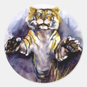 Tiger Tiger Sticker Runt Klistermärke