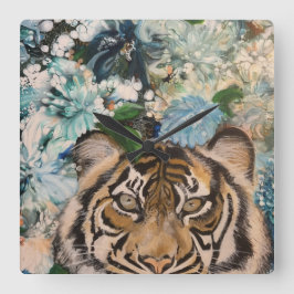 Tiger Time Fyrkantig Klocka