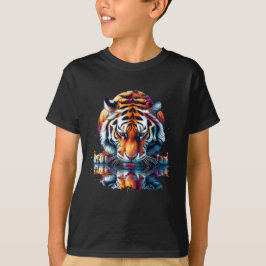 Tiger tittar på reflektion i vatten t shirt