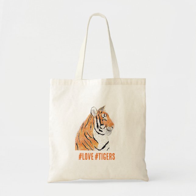 Tiger Tote Bag Tygkasse (Framsidan)
