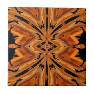 Tiger Tribal Modern Abstrakt Art Orange Golden Kakelplatta