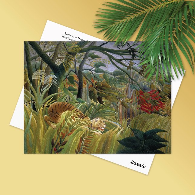 Tiger Tropical Storm Surprised Henri Rousseau Vykort (Skapare uppladdad)