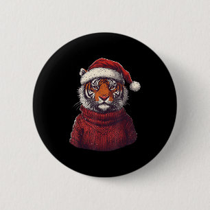 Tiger Ugly Sweater Santa Hat jul Knapp