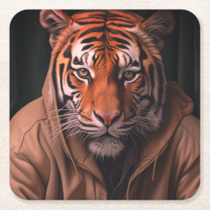 Tiger Underlägg Papper Kvadrat