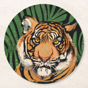 Tiger Underlägg Papper Rund