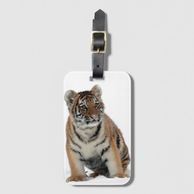Tiger Unge i Snö-fotot Bagagebricka (Framsida vertikal)