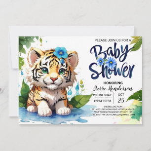 Tiger Unge Jungle Boy Shower Inbjudningar