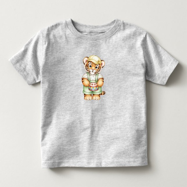 Tiger unge med en leksak-trumma av Natasha Us T Shirt (Framsida)