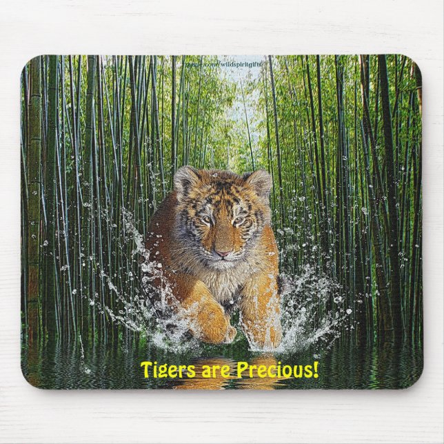 Tiger Unge och Bamboo Stream Mousemat Musmatta (Framsidan)