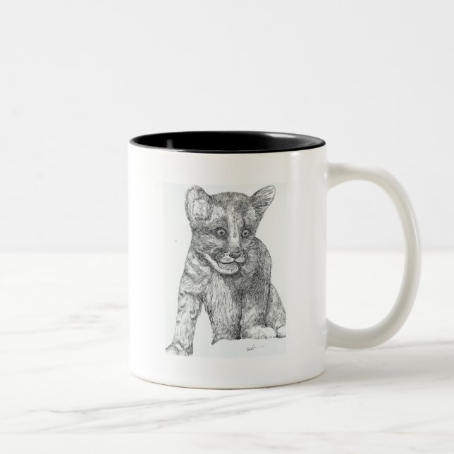 Tiger Unge-pennan och bläck Två-Tonad Mugg (Höger)