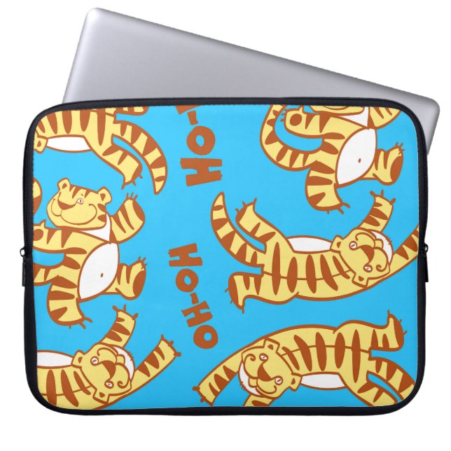 Tiger Unge Tecknad: Lustigt sömlöst. Laptop Fodral (Framsidan)