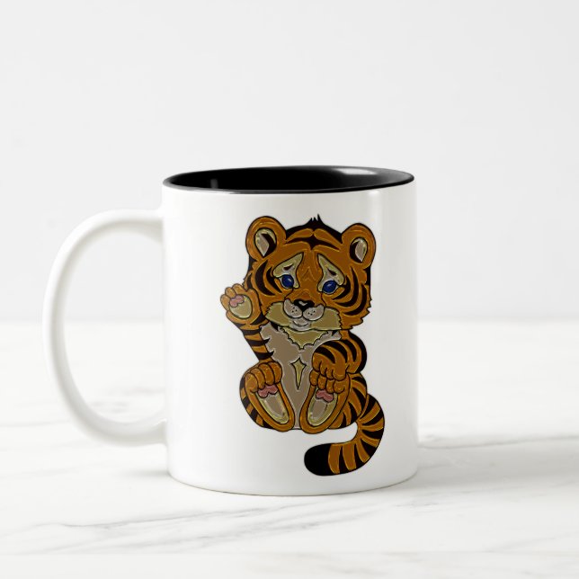 Tiger unge Två-Tonad mugg (Vänster)