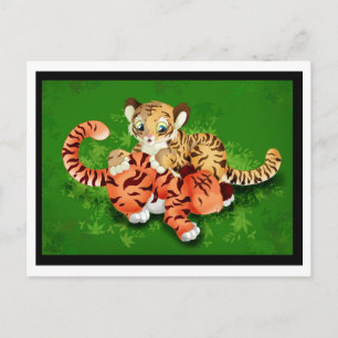 tiger unge vykort