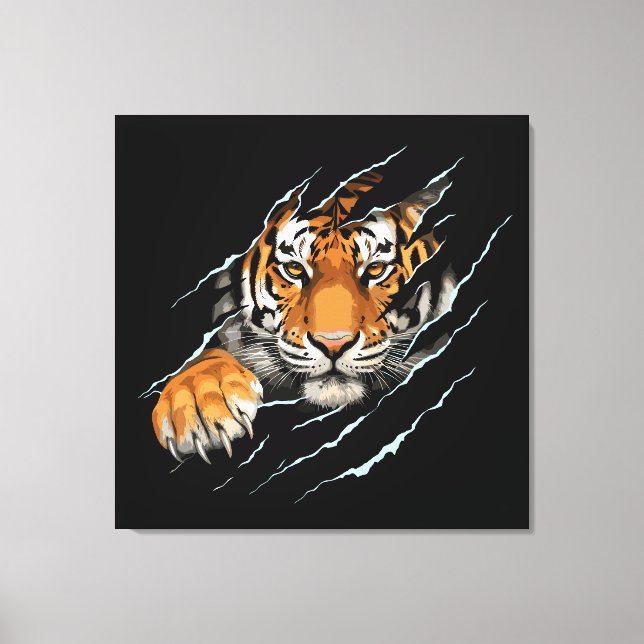 Tiger Utsträckt Canvas Väggkonst (Framsida)