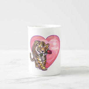 Tiger Valentindagen Benporslin Mugg