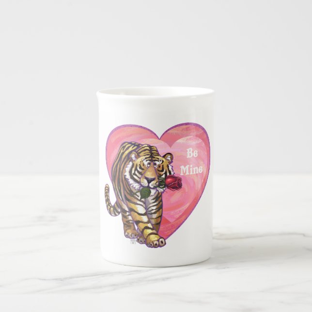 Tiger Valentindagen Benporslin Mugg (Framsidan)