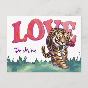 Tiger Valentindagen Helg Vykort