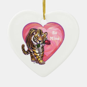 Tiger Valentindagen Julgransprydnad Keramik