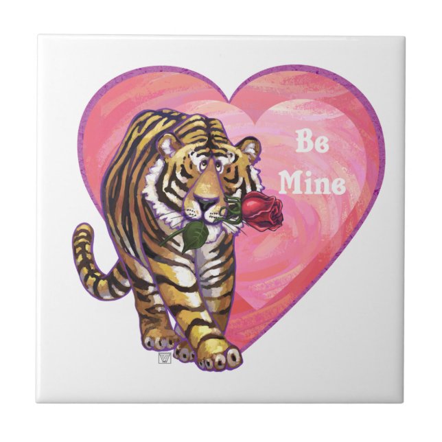 Tiger Valentindagen Kakelplatta (Framsidan)