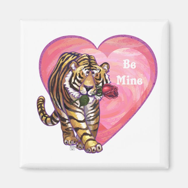 Tiger Valentindagen Magnet (Framsidan)