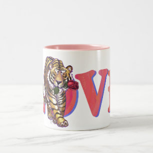 Tiger Valentindagen Två-Tonad Mugg