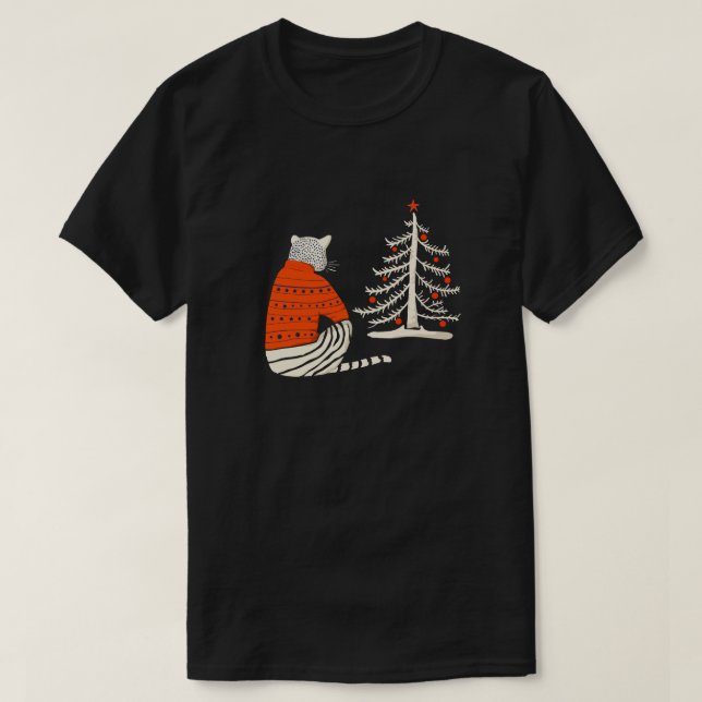 Tiger väntar på jul t shirt (Design framsida)