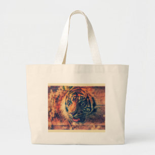 Tiger Vår Faux Wood Grunge Jumbo Tygkasse