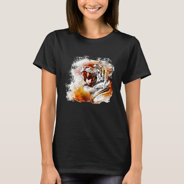 Tiger vattenfärg t shirt (Framsida)