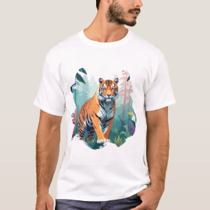 Tiger Vector Art Animal Majestic Nature Wildlife T Shirt