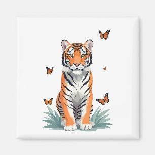 Tiger Vector Painting Adsible Roligt Animal Spela Magnet