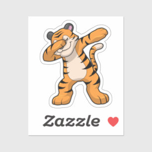 Tiger vid Hip hop Dance Dab Klistermärken