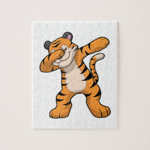 Tiger vid Hip hop Dance Dab Pussel