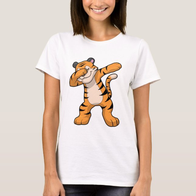 Tiger vid Hip hop Dance Dab T Shirt (Framsida)