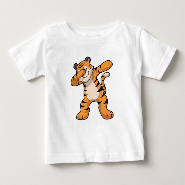 Tiger vid Hip hop Dance Dab T Shirt (Framsida)