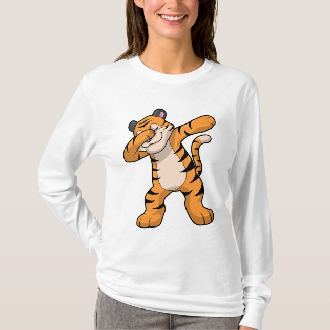Tiger vid Hip hop Dance Dab T Shirt (Framsida)