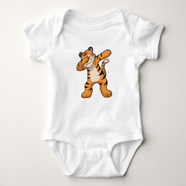 Tiger vid Hip hop Dance Dab T Shirt (Framsida)