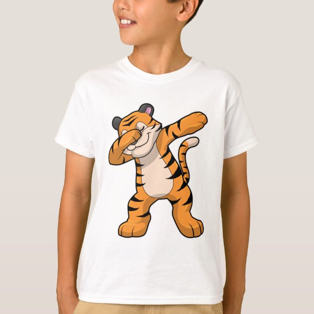 Tiger vid Hip hop Dance Dab T Shirt (Framsida)