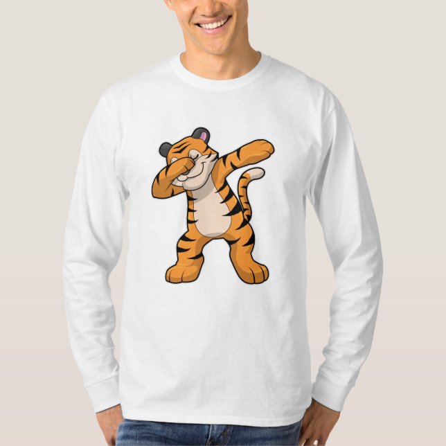 Tiger vid Hip hop Dance Dab T Shirt (Framsida)