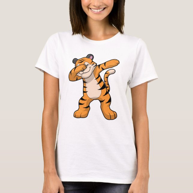 Tiger vid Hip hop Dance Dab T Shirt (Framsida)