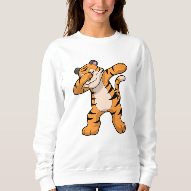 Tiger vid Hip hop Dance Dab T Shirt (Framsida)