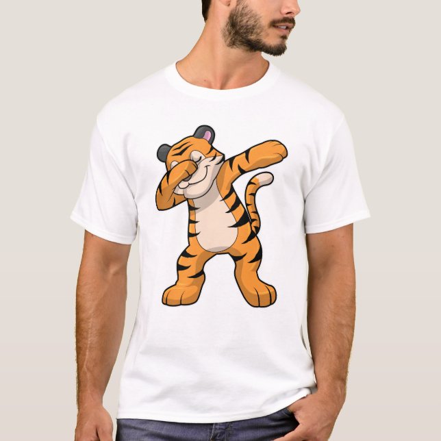 Tiger vid Hip hop Dance Dab T Shirt (Framsida)