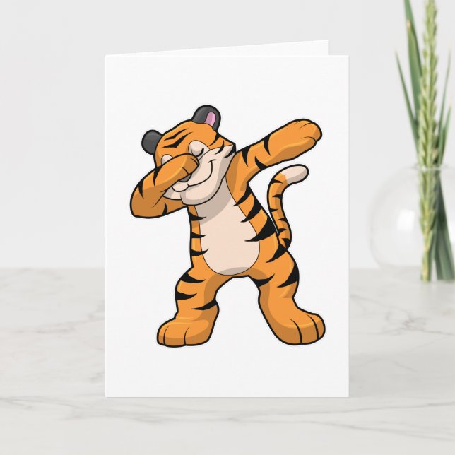 Tiger vid Hip Hop-dans Dab Kort (Framsida)