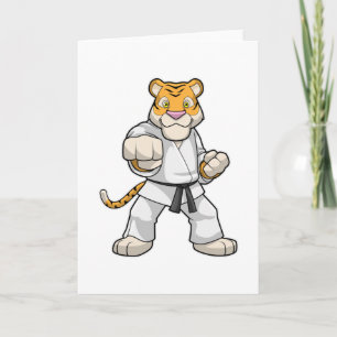 Tiger vid kampsport Karate Kort
