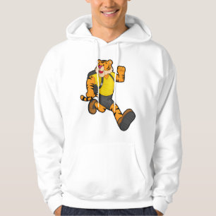 Tiger vid körning med ryggsäck hoodie