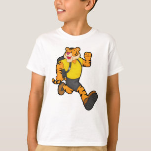 Tiger vid körning med ryggsäck t shirt