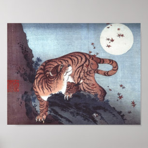 Tiger vid månsken poster