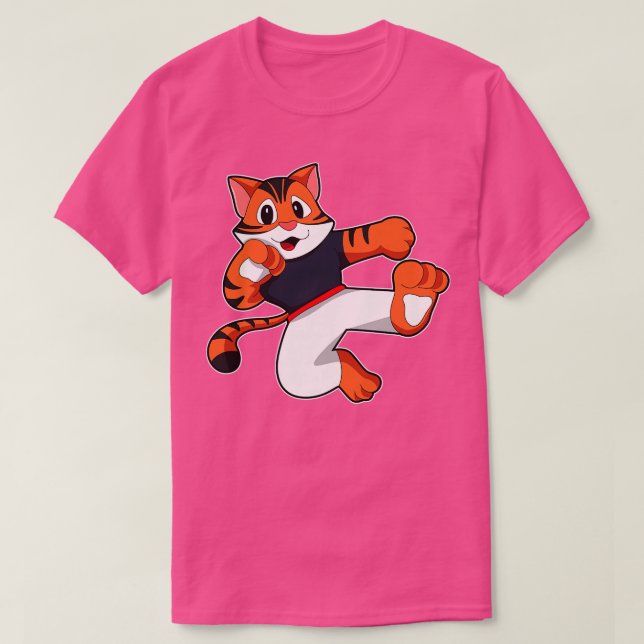 Tiger vid Martial art Karate T Shirt (Design framsida)